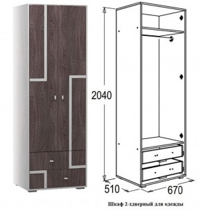 Шкаф 670 мм 2-х дверный для одежды Омега 16 (штанга) в Урае - uraj.mebel-e96.ru